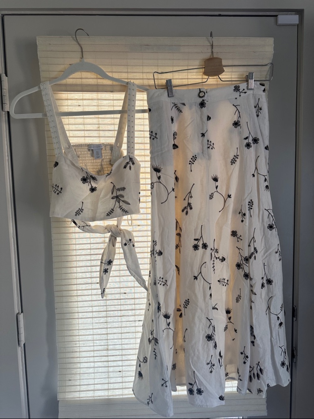 House of Harlow Off White Floral Maxi Skirt and Top Set